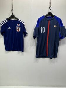 サッカー　日本代表ユニホーム　2枚セット　紺/ネイビー　青／ブルー　adidas/アディダス 　記名あり　G940