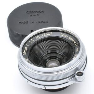 CANON LENS 25mm F3.5 Lマウント L39 キャップ キヤノン レンズ 25/3.5 キャノン カメラ 日本製 JAPAN 2.5 35 Leica ライカ Leitz ライツ