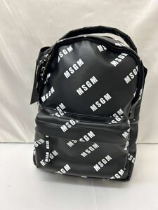 20240624【MSGM】エムエスジーエム Logo Backpack in Black リュック ブラック 総柄 ロゴ 2441MDZ20 バックパック リュックサック 