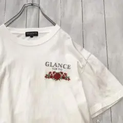 GLANCE TOKYO グランストーキョー 薔薇刺繍 バラ Tシャツ