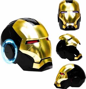 1/1 アイアンマン　マスク　メット　本格製造　リモコン操作　開閉　LED ironman ブラック　精密機器