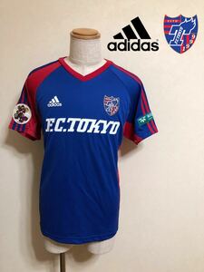 【新品】 adidas FC TOKYO アディダス FC東京 ユニフォーム 東京都民銀行 非売品 トップス トレーニング ウェア サイズXO 半袖 青赤 Z08103