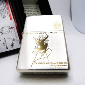 スパイダーマン 金銀 zippo ジッポ 2002年 未使用