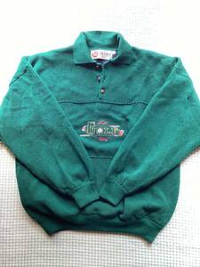 BELIKA デンマーク緑　防寒風セーター ゆったり防寒　WINDSTOPPER KNITWEAR TWS Ⅱ size 54 L〜XL ウール 50% GOLF クリスマスゴルフ 裏付