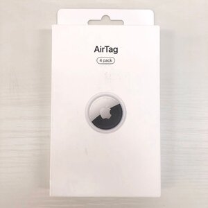 6433@Apple AirTag アップルエアタグ4個入り 未開封品 190199320345 4 CR2032 電池(付属) 32長さ x 32幅 x 8厚み mm【1129】