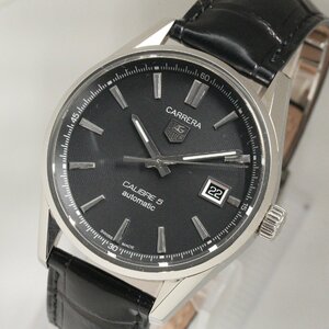 タグ・ホイヤー TAG HEUER 腕時計 カレラ キャリバー5 WAR211A.FC6180 黒文字盤 メンズ 中古 美品 [質イコー]