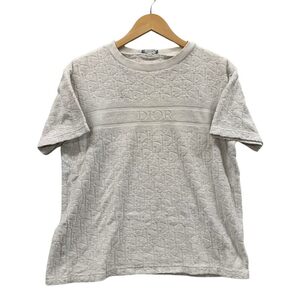 美品◆Tシャツ ディオールオム Tシャツ オブリーク 943J605E0602 パイル地 コットン メンズ サイズ XXS ホワイト Dior HOMME 【AFB37】