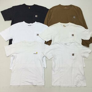 ■Carhartt カーハート 6点まとめ売り Tシャツ カットソー トップス ロンT 半袖 長袖 綿 刺繍ロゴ 胸ポケット メンズ サイズMIX /1.58kg■