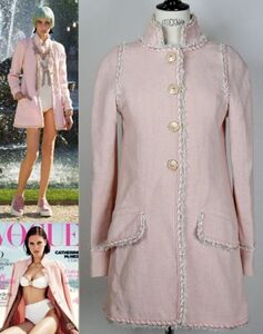 13C CHANEL stand collar tweed coat size 38 シャネル ココマーク ボタン スタンドカラー ツイード コート b8540