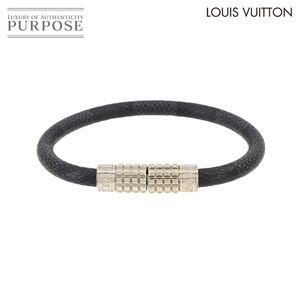 新品同様 ルイ ヴィトン LOUIS VUITTON ダミエ グラフィット ディジット ブレスレット シルバー 金具 M6626 Digit Bracelet 90232153