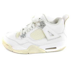 ナイキ NIKE AIR JORDAN 4 RETRO PURE MONEY 2017 GS バスケットボールシューズ ミドルカット US5.5Y 24cm ホワイト 白 レディース