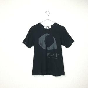 ★プレイコムデギャルソン PLAY COMME des GARCONS★片目 両面プリント アイ ブラック 半袖 Tシャツ 黒 ブラック size 44 管:B:05