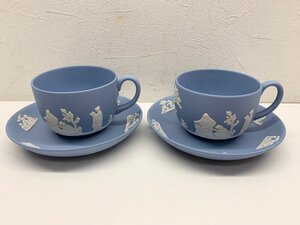 【新品未使用品/長期保管品】WEDGWOOD ウェッジウッド ジャスパー ティーカップ ソーサー 2客 イギリス製 食器