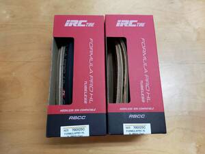 2本セット FORMULA PRO HL TUBELESS RBCC 25C TAN IRC フォーミュラ　プロ　チューブレス　フックレスリム対応