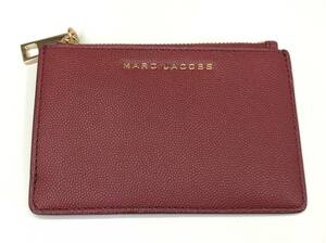 美品 MARC JACOBS レザー パスケース キーリング付き レッド ボルドー M0016996 カードケース コインケース フラグメントケース SS-203967