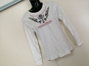 kkyj3593 ■ Spiral News ■ スパイラルニュース Tシャツ カットソー トップス 長袖 リブ 白 オフホワイト L