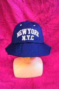 バケットハット 帽子 日よけ つば付き帽子 ストリートスタイル N.Y.C NEWYORK ネイビー WEGO NEWERA 原宿 裏原 ファッション アウトドア