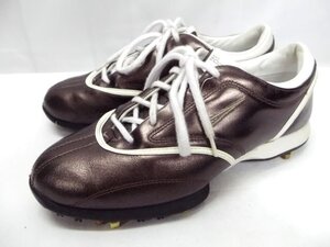 美品★NIKE◎ナイキ/Air Zoom Golf Shoes/ゴルフ シューズ/スパイク/レザー/光沢感のあるブラウン/茶/335949-211/23.5cm