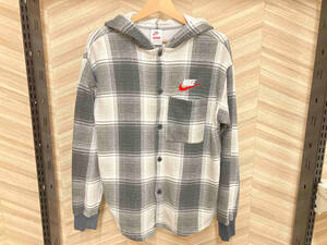 Supreme × NIKE シュプリーム ナイキ Plaid Hooded Sweatshirt パーカー Lサイズ チェック柄 コットン