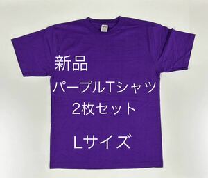 ＊最終出品＊＊送料込み＊新品プリントスターパープルTシャツ2枚セット＊Lサイズ＊紫色