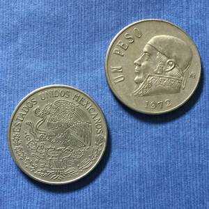 メキシコ硬貨1ペソコイン1972年1974年ホセ・マリア・モレロス2枚