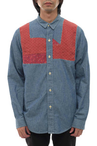 VISVIM ビズビム シャツ 0114205007007 GRANGER SHIRT CHAMBRAY P.W. パッチワーク デニム