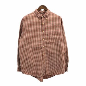 SALE/// Abercrombie & Fitch アバクロンビーアンドフィッチ ボタンダウン 長袖シャツ タータンチェック レッド (メンズ L) Q1496