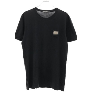 DOLCE&GABBANA ドルチェ＆ガッバーナ 12AW プレート付き クルーネックTシャツ G8U20G/G7GC9 ブラック 46 ITISPTSI67DU