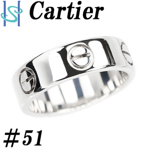 カルティエ ラブ リング K18WG #51 地金のみ 石なし ブランド Cartier 送料無料 美品 中古 SH97309