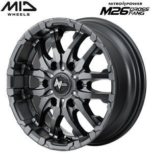 MID NITRO POWER M26 CROSS FANG 4本Set バレルブラック/ドリルド 6.5J-16インチ 6穴/PCD139.7 インセット+38