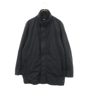 HUGO BOSS ヒューゴボス HIGH NECK ZIP UP JACKET ハイネック ジップ ボタン ジャケット コート ブラック COL UM