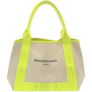 BALENCIAGA バレンシアガ ネイビーカバス キャンバストートバッグ 339933 7261 イエロー アイボリー ITWTTYMCTWN4