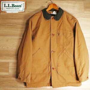 M6S/R8.26-4　80s　USA製　L.L.Bean　エルエルビーン　ダック　ハンティングジャケット　カバーオール　プリマロフト　M　ブラウン　古着