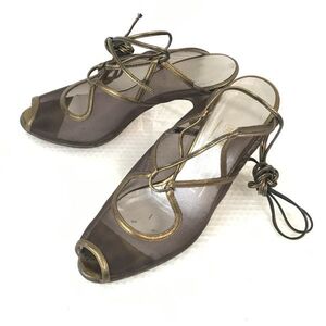 ブルーノマリ/BRUNO MAGLI★オープントゥサンダル【34.5/22.0/金/GOLD】Shoes/sandal◆Q-363