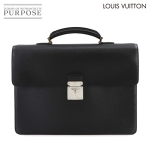 新品同様 ルイ ヴィトン LOUIS VUITTON エピ ラギート ビジネス バッグ ブリーフケース レザー ノワール M54552 シルバー 金具 90243147