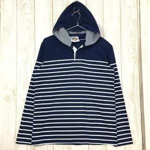 MENs XS バーバリアン フーデッド ストライプ ロングスリーブ ラグビー シャツ Hooded Stipe Longsleeve Rugby