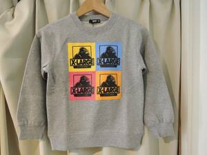 X-LARGE エクストララージ XLARGE Kids OG ゴリラ ボックス クルーネック グレー キッズ 120 XLARGE 人気商品 送料込