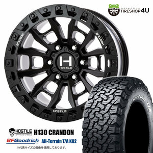 4本セット HOSTILE H130 CRANDON 17x9.0J 6/139.7+0 ASP BFGoodrich All-Terrain T/A KO2 285/70R17 ホワイトレター FJクルーザーO/Fサイズ