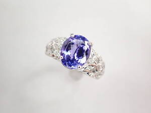 7/美品 Pt900 タンザナイト2.71ct ダイヤ計0.07 リング 指輪