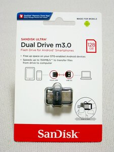 【未開封】SanDisk 128GB USBメモリ Ultra Dual Drive m3.0 OTG(Android対応) SDDD3-128G-G46