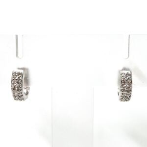 1円〜!!【人気商品】▼K18WG 天然ダイヤモンドピアス▼J 2.3g diamond pierce フープ EB5/ S307