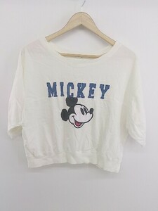 ◇ natural couture ナチュラルクチュール ミッキーマウス 半袖 Tシャツ カットソー サイズF オフホワイト レディース P