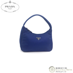 プラダ （PRADA） ナイロン テスート トライアングルロゴ ミニ ハンド バッグ ブルー（中古）