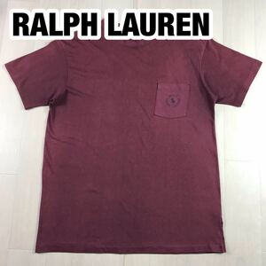 POLO BY RALPH LAUREN ポロ バイ ラルフローレン 半袖Tシャツ ボルドー L プリントロゴ ポケット