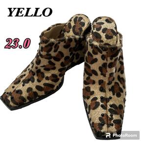 【美品】YELLO MEGAN SABOT HEELS ヒョウ柄　サンダル