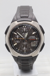 【CASIO】WVＱ-400 WAVE CEPTOR 1/100 CHRONOGRAPH TOUGH SOLAR ALARM DUAL TIME 中古品時計 24.8.4 