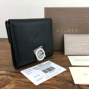 送料込み！ 極美品 BVLGARI Wホック財布 ブラック レザー ブルガリブルガリ 箱付き 127