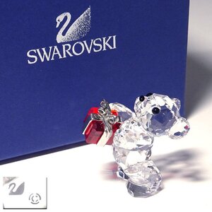 侍◆【SWAROVSKI スワロフスキー】クリスタル Kris Bear クリスベア『A Gift for You』オブジェ 置物 フィギュリン ボックス付 10