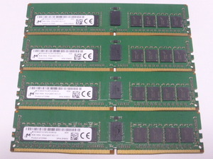 メモリ サーバーパソコン用 Micron DDR4-2400 (PC4-19200) ECC Registered 8GBx4枚 合計32GB 起動確認済です MTA18ASF1G72PZ-2G3B1QI①