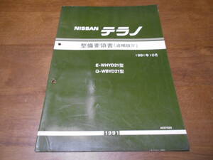 I3909 / テラノ / TERRANO E-WHYD21 Q-WBYD21 整備要領書 追補版Ⅳ 91-10